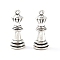 Tibetan Style Alloy Pendant, Pillar, Lead Free & Cadmium Free, King of Chess, Antique Silver, 26.5x11x11mm, Hole: 1.6mm, 271pcs/1000g