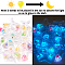 28Pcs 7 Colors Luminous Transparent Resin Pendants, Fishtail Charms with Star Paillette Inside, Glow in Dark, Mixed Color, 38x26x10mm, Hole: 1.8mm, 4pcs/color