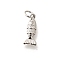 Rack Plating Natural Gemstone Fish Charms, with Brass Settings and Jump Rings, Long-Lasting Plated, Lead Free & Cadmium Free, Platinum, 15x6.5x2.5mm, Hole: 3.5mm