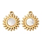 304 Stainless Steel Natural White Shell Pendants, Sun Charms, Real 18K Gold Plated, 20.5x17.5x2mm, Hole: 1.6mm