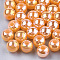 Plastic Beads, AB Color Plated, Round, Dark Orange, 6mm, Hole: 1.6mm, 4500pcs/500g