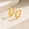 Elegant Brass Clear Cubic Zirconia Ring Hoop Earrings, Golden, 14.8x3.5mm
