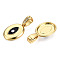 Brass Micro Pave Clear Cubic Zirconia Pendants, with Enamel, Nickel Free, Oval with Evil Eye, Real 18K Gold Plated, Black, 20x14x2.5mm, Hole: 3x6mm