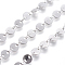 Tarnish Resistant 304 Stainless Steel Flat Round Link Chains, Flat Sequin Chains, Soldered, with Spool, Stainless Steel Color, 6x0.5mm