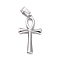 Non-Tarnish 304 Stainless Steel Pendants, Laser Cut, Ankh Cross, Stainless Steel Color, 30x16x2mm, Hole: 4x7mm