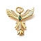 Brass Micro Pave Cubic Zirconia with Glass Pendants, Wing, with Open Jump Rings, Real 18K Gold Plated, 28.5x26.5x3mm, Hole: 3.5x4.5mm