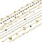Handmade Brass Beaded Chains, With Glass Imitation Pearl & Colorful Cubic Zirconia, Unwelded, Golden, Links: 2~12x1.5~6x1~4mm, Charms: 4.5~7x2.5~6.5x0.5~2.5mm, about 3.28 Feet(1m)/Strand