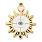 304 Stainless Steel Pendants, with Enamel, Golden, Eye, 17.5x14x1.7mm, Hole: 1.4mm