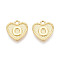 Alloy Pendants, Cadmium Free & Nickel Free & Lead Free, Heart with Letter, Real 18K Gold Plated, Letter.O, 16x15x2mm, Hole: 2mm