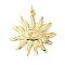 Rack Plating Brass Pendants, with Jump Ring, Lead Free & Cadmium Free, Long-Lasting Plated, Sun with Eye Charm, Real 18K Gold Plated, 31x30.5x2mm, Hole: 3.5mm