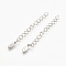 Tarnish Resistant 304 Stainless Steel Chain Extender, Curb Chains, Oval Carved with S.steel Charms, Stainless Steel Color, 55~60x4mm