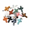 Natural & Synthetic Mixed Stone Cross Pendants, with Stainless Steel Snap on Bails, Stainless Steel Color, Mixed Dyed and Undyed, 28~29.5x17.5~18.5x5.5~8mm, Hole: 6.5x3.5mm