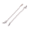 304 Stainless Steel Chain Extender, with Lobster Claw Clasps & Curb Chains, Stainless Steel Color, 74x3mm