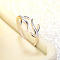 Antler Brass Adjustable Cuff Rings, Platinum, Inner Diameter: 16mm
