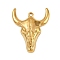 304 Stainless Steel Pendants, Cattle Skull Charms, Golden, 29x24x4.5mm, Hole: 1.5mm