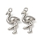 Non-Tarnish 304 Stainless Steel Pendants, Flamingo Charms, Stainless Steel Color, 18.5x10x4mm, Hole: 1.4~1.5mm