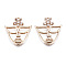 Brass Micro Pave Clear Cubic Zirconia Pendants, Long-Lasting Plated, Cadmium Free & Lead Free, Mask, Light Gold, 23x20x3mm, Hole: 1.4mm
