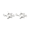 Brass Connector Charms, Cadmium Free & Lead Free, Long-Lasting Plated, Star Links, 925 Sterling Silver Plated, 12.5x8x1mm, Hole: 1mm