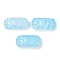 Spray Painted Transparent Glass Connector Charms, Curved Rectangle Links, Light Sky Blue, 25x12x6.5mm, Hole: 1.4mm