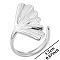 Non-Tarnish Asymmetrical Stainless Steel Couple Rings, Leaf Open Cuff Rings for Men and Women, Stainless Steel Color