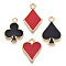 Barrel Plating Alloy Pendants, with Enamel, Cadmium Free & Nickel Free & Lead Free, Rhombus & Heart & Plum Blossom, Fixed Shapes, Random Color, 16~20.5x12.5~13.5x1.5~2mm, Hole: 1.8~2mm