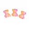 Transparent Acrylic Cabochons, Two Tone, Bear, Hot Pink, 17x13x7mm