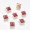 Synthetic Turquoise Pendants,with Real 18K Gold Plated Tone Brass Findings, Square, Dyed, 8x6.5x6mm, Hole: 1mm