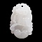 Natural White Jade Carved Pendants, Twelve Chinese Zodiac Signs Charms, Goat, 35~37.5x22.5~24.5x8~12mm, Hole: 1.6~1.8mm