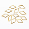 201 Stainless Steel Links connectors, Rhombus, Golden, 22~24x12.5x0.8mm, Hole: 1mm