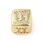 Brass Micro Pave Clear Cubic Zirconia European Beads, Cube, Gemini, 8x8x7.5mm, Hole: 4.5mm