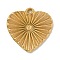 Ion Plating(IP) 304 Stainless Steel Pendants, Heart Charm, Real 18K Gold Plated, 19x18x2mm, Hole: 1.2mm