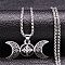 Triple Moon Goddess 201 Stainless Steel Pendant Necklaces, with Enamel, Stainless Steel Color, 23.31 inch(59.2cm)