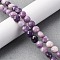 Natural Lepidolite/Purple Mica Stone Beads Strands, Faceted Rhombus Cut, Flat Round, 8~8.5x4.5~6.8mm, Hole: 0.8~1.2mm, about 48~49pcs/strand, 15.08~15.35 inch(38.3~39cm)