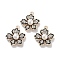 Alloy Enamel Pendants, with ABS Imitation Pearl Bead and Rhinestone, Cadmium Free & Lead Free, Flower Charm, Golden, 23x19x7mm, Hole: 1.5mm