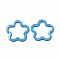 Spray Painted 201 Stainless Steel Linking Rings, Flower, Deep Sky Blue, 14.5x14x1mm, Inner Diameter: 10x12mm