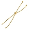 Ion Plating(IP) 304 Stainless Steel Box Chain Slider Bracelet Makings, Real 18K Gold Plated, 8-1/4 inch(21cm)~8-7/8 inch(22.5cm), 18mm, Hole: 2mm