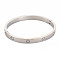 Crystal Rhinestone Bangle, Stainless Steel Hinged Bangle for Women, Stainless Steel Color, Inner Diameter: 1-7/8x2-3/8 inch(4.9x5.9cm)
