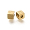 Ion Plating(IP) 304 Stainless Steel Beads, Cube with Letter, Real 14K Gold Plated, Letter K, 5x5x5mm, Hole: 2mm