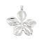 Rack Plating Brass Pendants, Cadmium Free & Lead Free, Long-Lasting Plated, Flower, Platinum, 43x40.5x2mm, Hole: 4x3mm