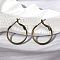 Brass Hoop Earrings, Ring, Antique Bronze, 20x1.5mm, Pin: 0.6mm