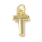 Rack Plating Brass Charms, Cadmium Free & Lead Free, Long-Lasting Plated, Real 18K Gold Plated, Letter T, 12x7x1.5mm, Hole: 3.2mm