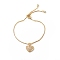 Clear Cubic Zirconia Heart Pendant Slider Bracelet with Brass Box Chains for Women, Golden, Inner Diameter: 1-7/8~2-5/8 inch(4.9~6.6cm)