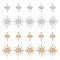 32Pcs 4 Styles Brass Solar Eclipse Links Connectors, Long-Lasting Plated, Sun, Mixed Color, 18~26.5x13.5~22.5x0.5~0.8mm, Hole: 1.2mm, 8pcs/style