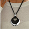 Alloy Ring Pendant Black Cord Necklaces, Platinum, 20.08 inch(51cm)