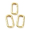 Brass Keychain Clasps, Long-Lasting Plated, Oval, Real 18K Gold Plated, 29x14.5x3.5mm, Inner Diameter: 9X23mm