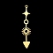304 Stainless Steel Pendants, Laser Cut, Arrow, Golden, 42x8.5x1mm, Hole: 1.4mm