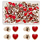 GORGECRAFT 100Pcs Metal Shank Buttons Heart Shaped Buckle 12Mm Plastic Button Accessories With Enamel For Shoe Charms Women Dress Suits Blazer Jacket Uniform (Red)