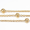 Ion Plating(IP) 304 Stainless Steel Cable Chains, Satellite Chains, with Steel Round Beads, Soldered, with Spool, Flat Oval, Golden, 2x1.5x0.2mm, about 65.61 Feet(20m)/roll