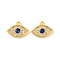 Brass Micro Pave Cubic Zirconia Pendants, Eye, Blue, Real 18K Gold Plated, 8.1x10.9x1.5mm, Hole: 1mm