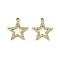 UV Plating Alloy Rhinestone Pendants, Golden, Star, 23.5x21.5x2mm, Hole: 2mm